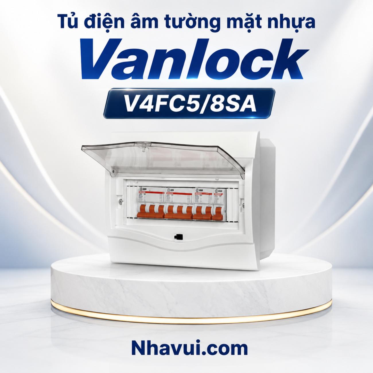 Tủ điện âm tường mặt nhựa Vanlock V4FC